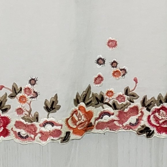 Susan Graver Linen Blend Embroidered Jacket 3X Cream - Picture 5 of 6